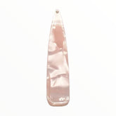 Long Teardrop Acrylic Resin Gem – Dusty Light Pink Marble (12x55mm, Sold in Pairs)